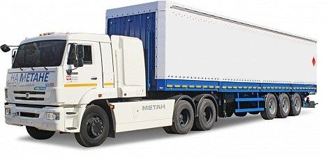 Передвижной автомобильный газовый заправщик ПАГЗ-5000 с панелью управления и заправочной колонкой на базе шасси полуприцепа